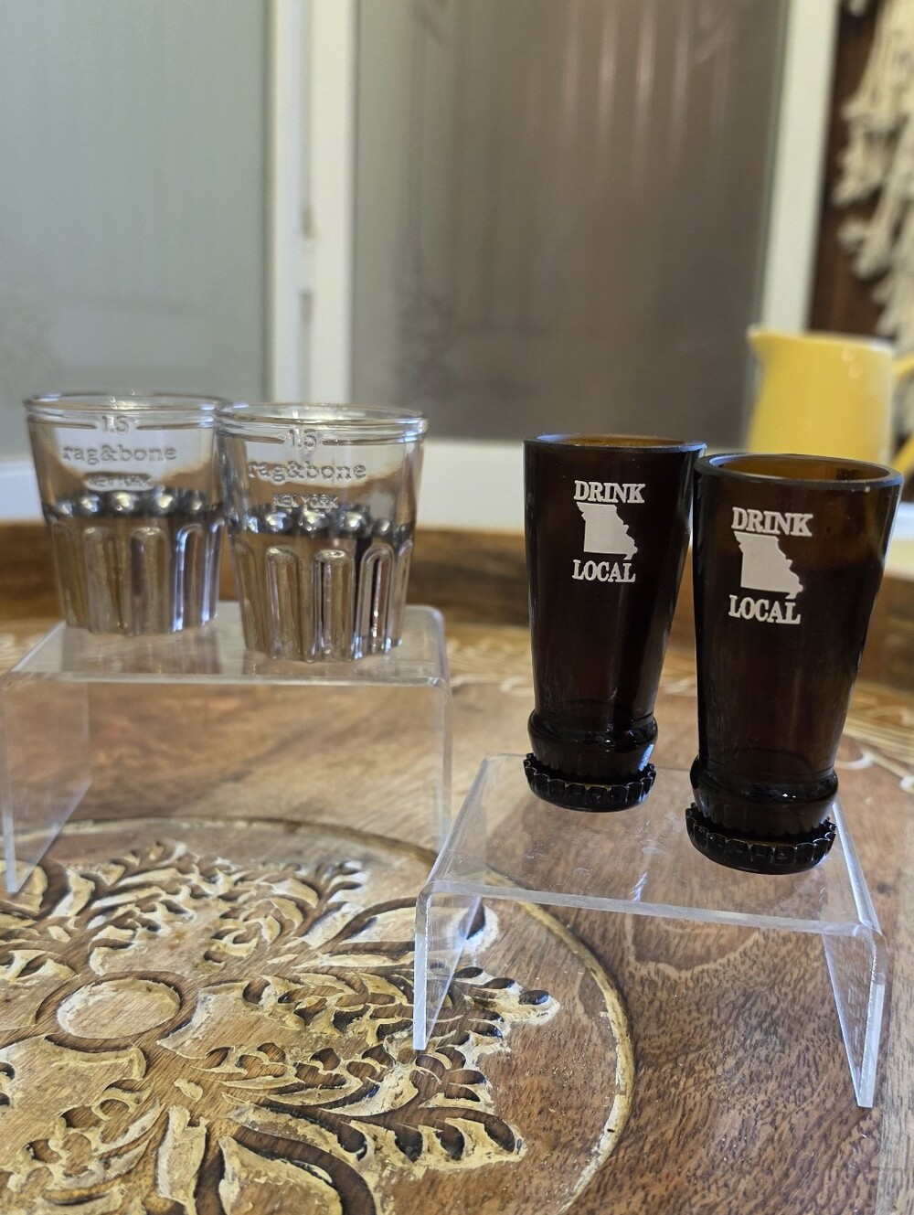 Rag Bone NY Shot Glasses Set 1.5oz Upcycled Missouri Drink Local Barware Lot